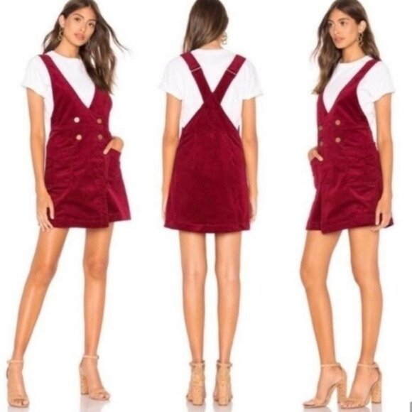 Free People Dresses & Skirts - Free People Burgundy Corduroy Mini Dress